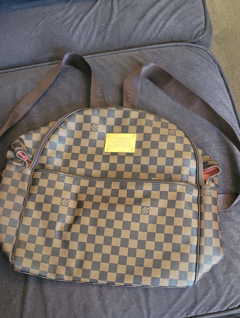 Louis Vuitton Damier Ebene Backpack in Brown & Black